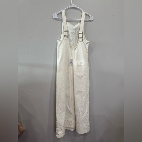 Free People Dex denim midi dress in ecru cream white Elegant Cream Maxi Dress - Picture 5 of 9